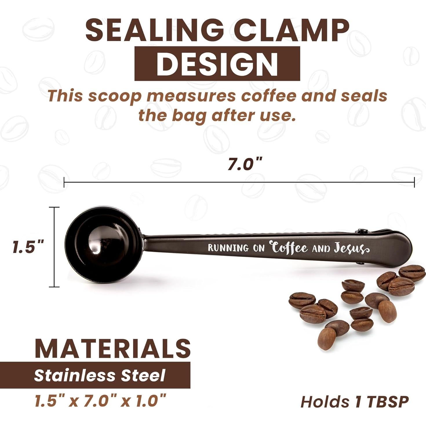 Cucharón de Café con Clip Logos Trading Post - Acero Inoxidable