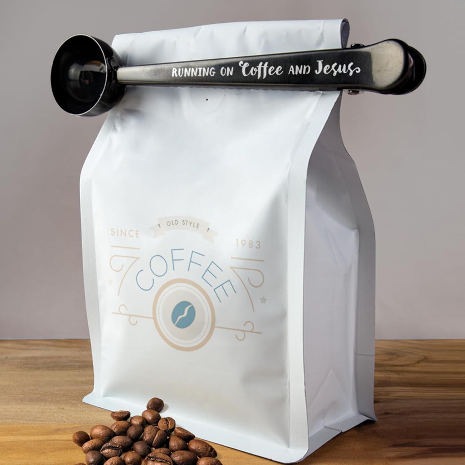 Cucharón de Café con Clip Logos Trading Post - Acero Inoxidable