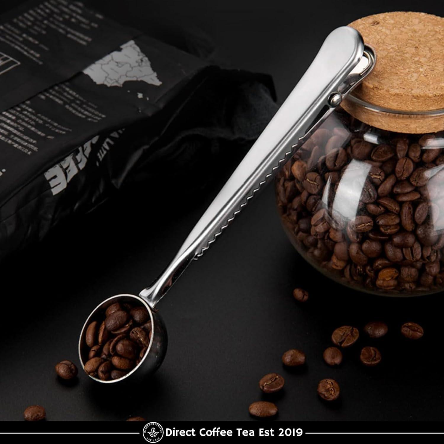 Cucharada 2-en-1 Acero Inoxidable Direct Coffee Tea con Clip