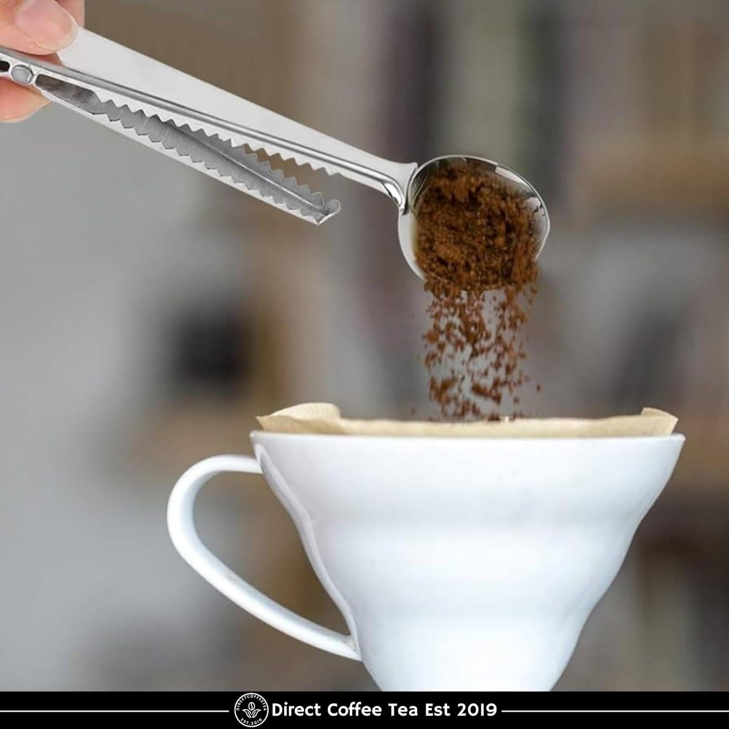 Cucharada 2-en-1 Acero Inoxidable Direct Coffee Tea con Clip
