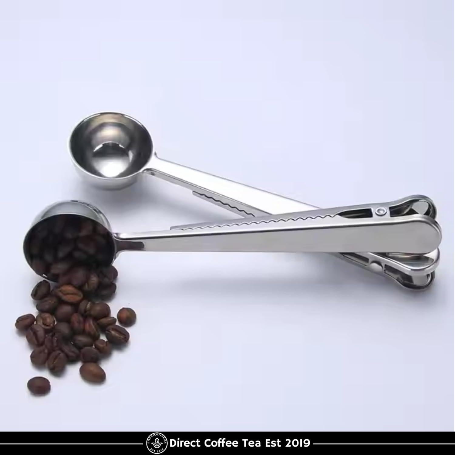 Cucharada 2-en-1 Acero Inoxidable Direct Coffee Tea con Clip