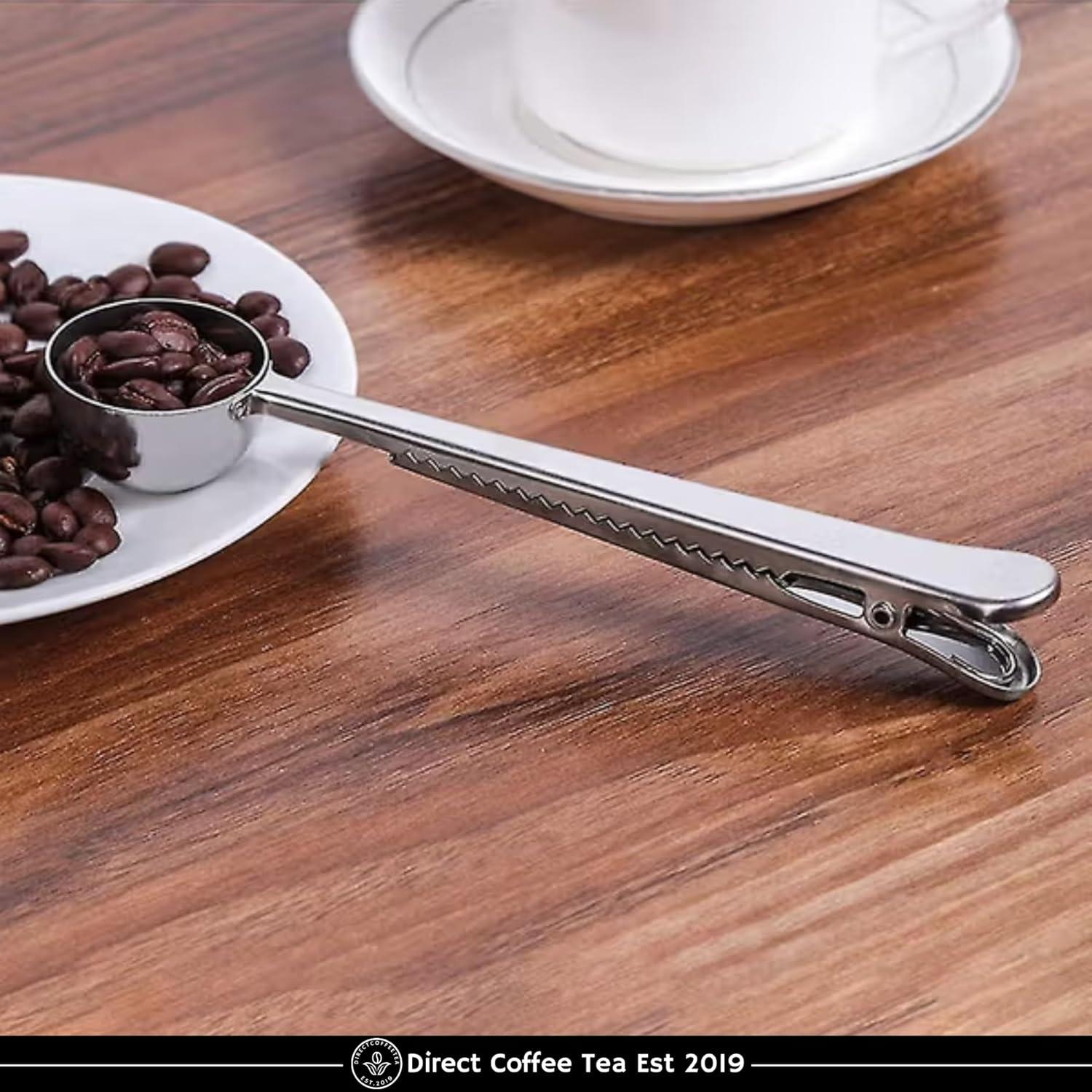Cucharada 2-en-1 Acero Inoxidable Direct Coffee Tea con Clip