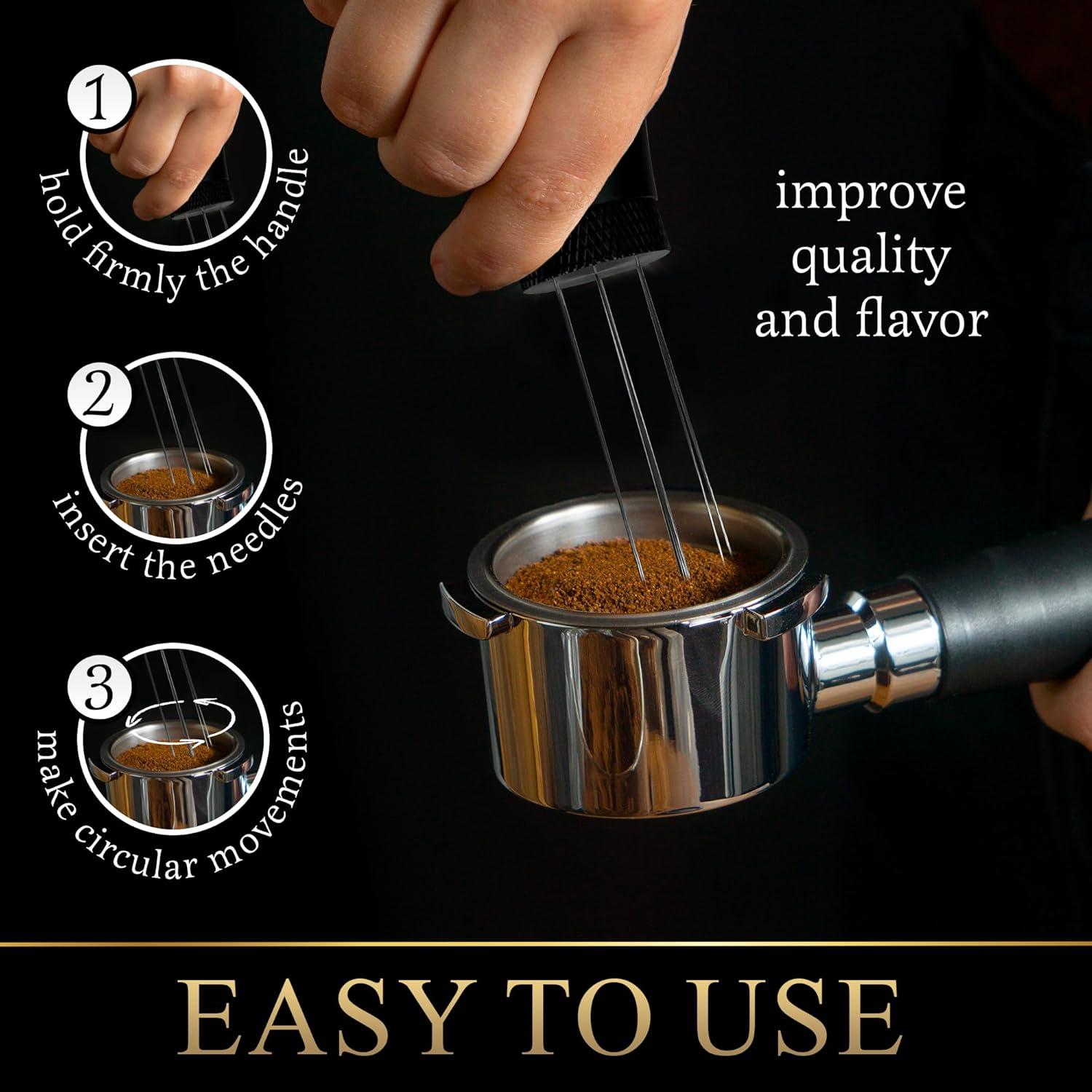 Herramienta WDT de Espresso JR&AnStore con 7 Agujas y Cuchara