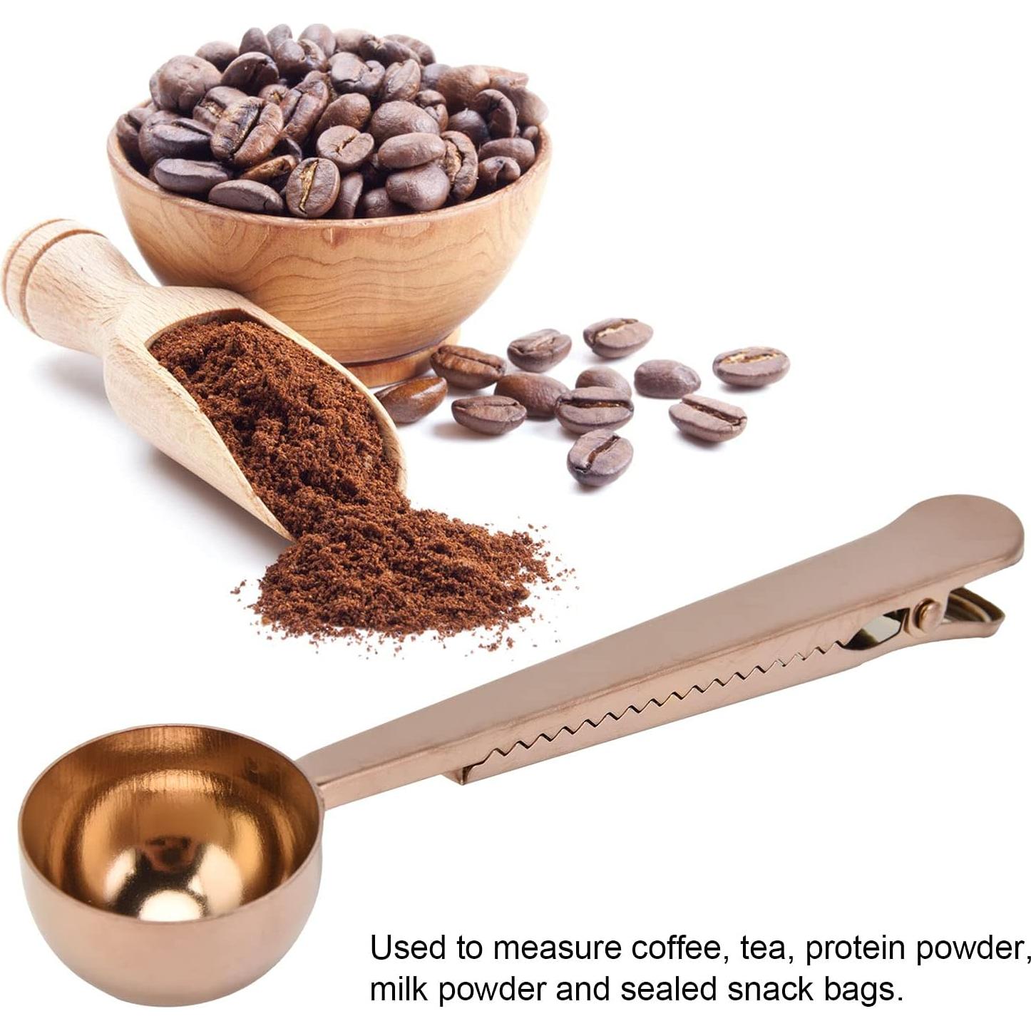 Cucharada Clip de Café Acero Inoxidable Dorada 175x37mm