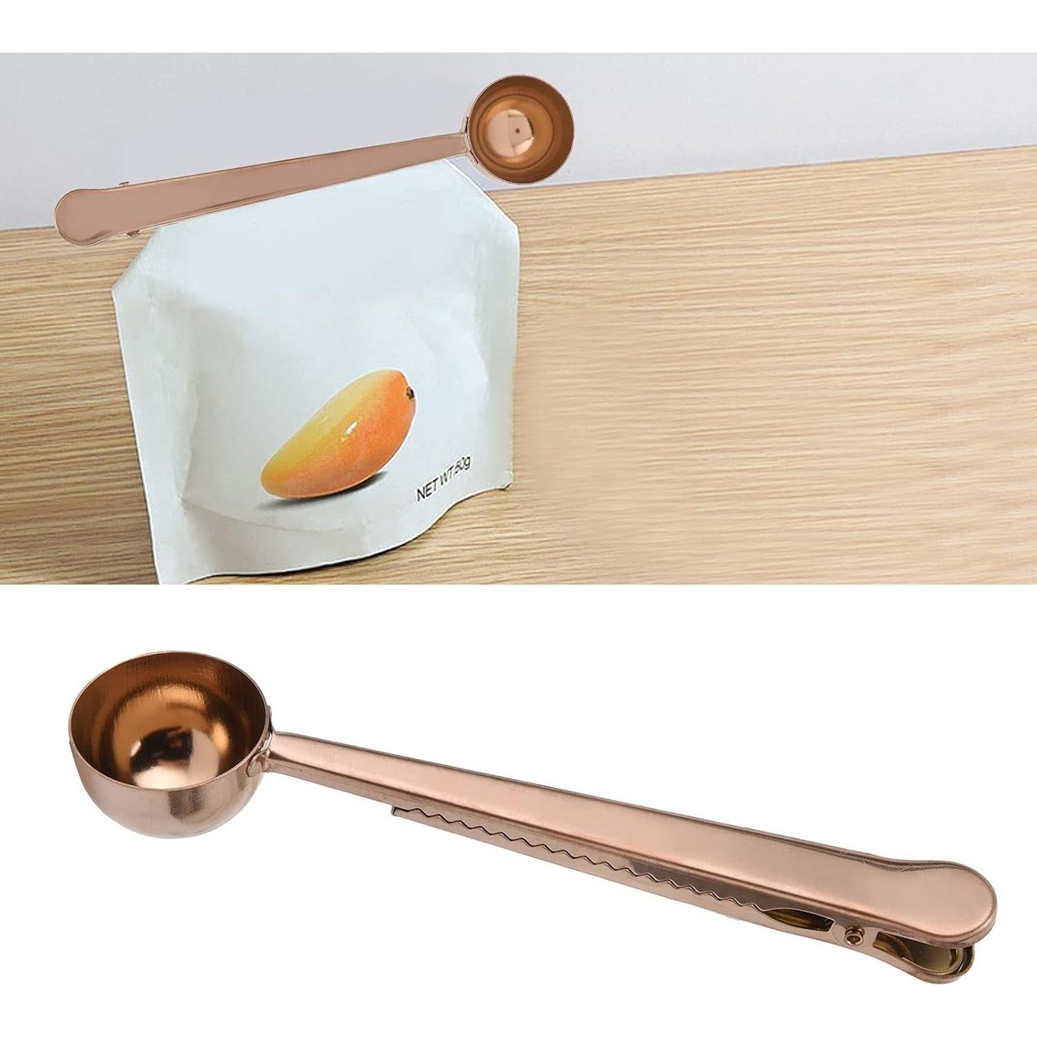 Cucharada Clip de Café Acero Inoxidable Dorada 175x37mm