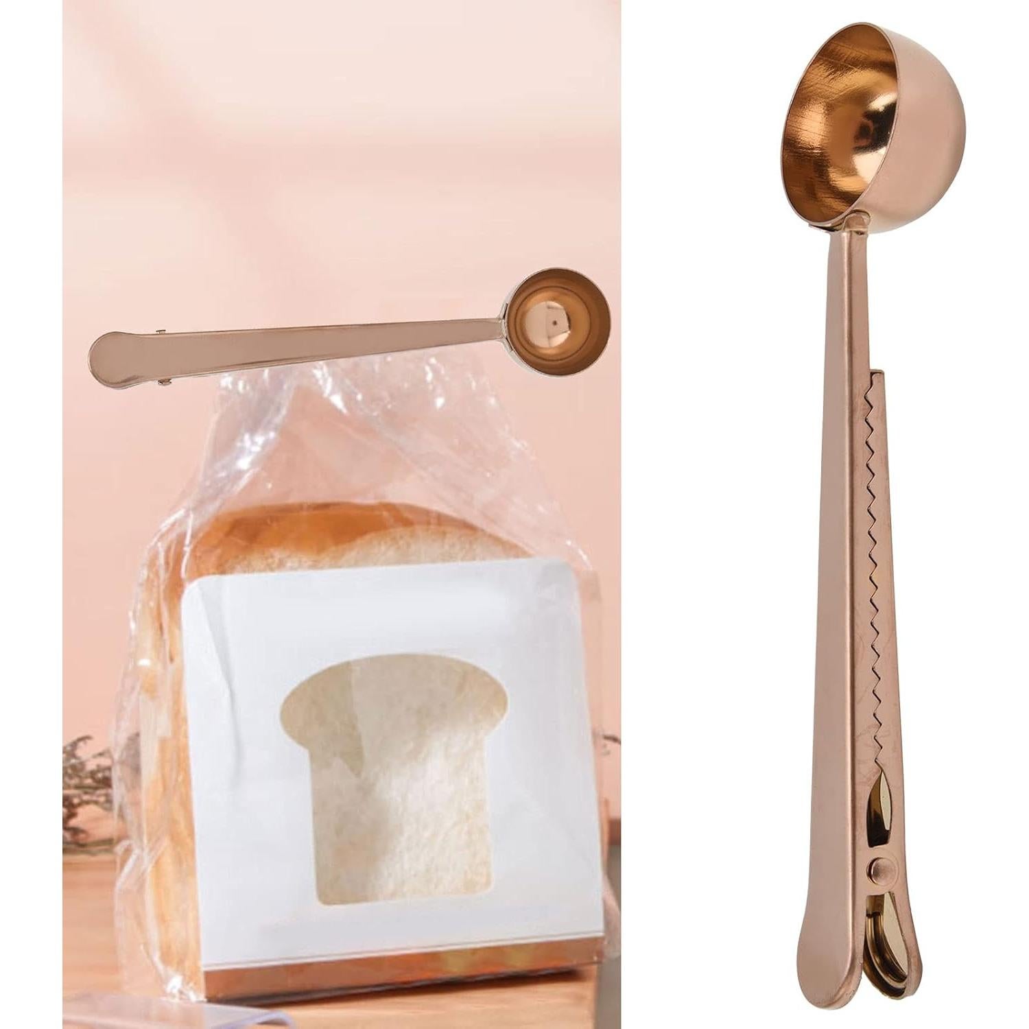 Cucharada Clip de Café Acero Inoxidable Dorada 175x37mm