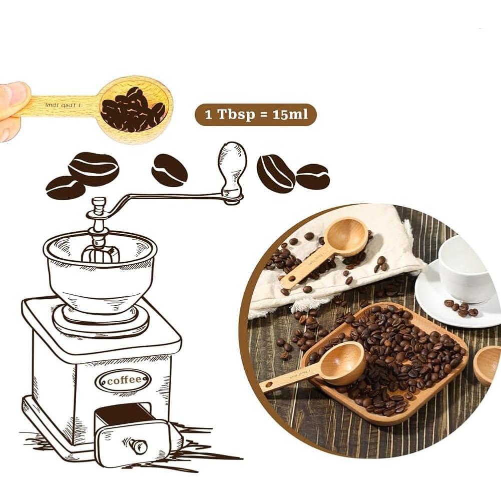 Cucharón de Madera de Haya 15ml - Cuchara Medidora de Cocina