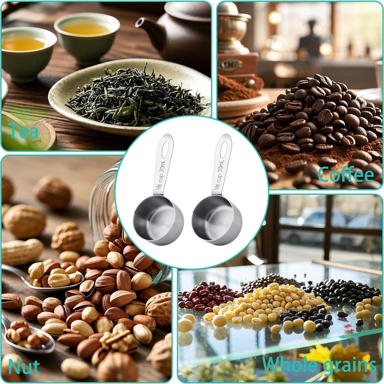 Set de 2 Cucharas Medidoras de Acero Inoxidable 30ml