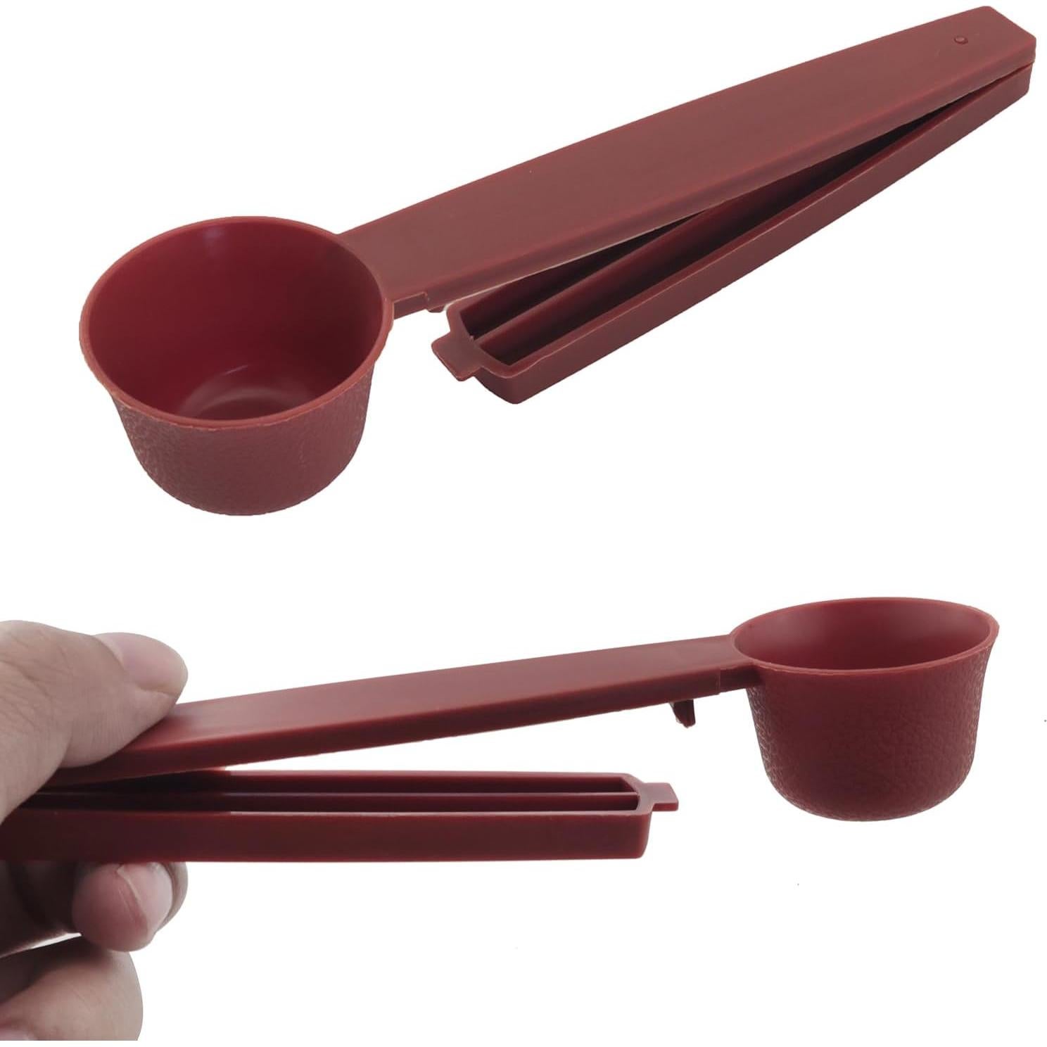 4 Cucharas de Plástico 2 en 1 con Clip de Sellado 10g