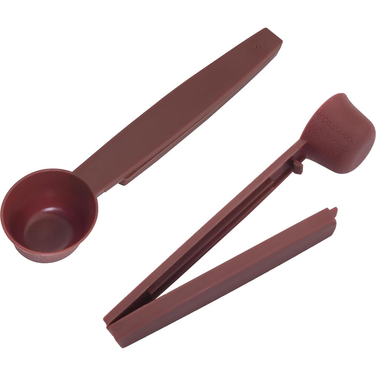 4 Cucharas de Plástico 2 en 1 con Clip de Sellado 10g