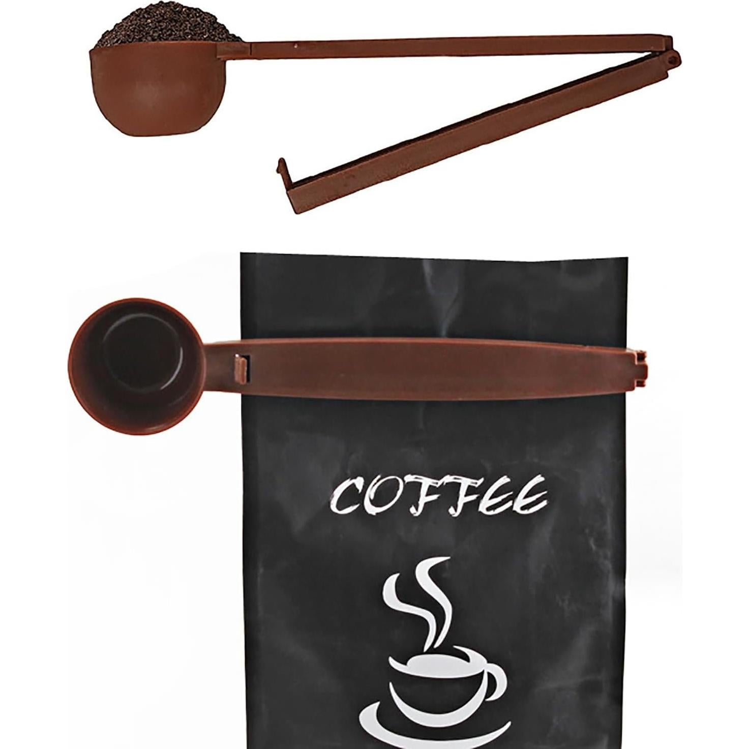 4 Cucharas de Plástico 2 en 1 con Clip de Sellado 10g