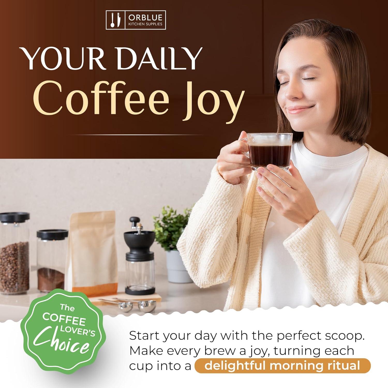 Juego de Cucharas Medidoras de Café Orblue - Acero Inoxidable - 15ml y 30ml