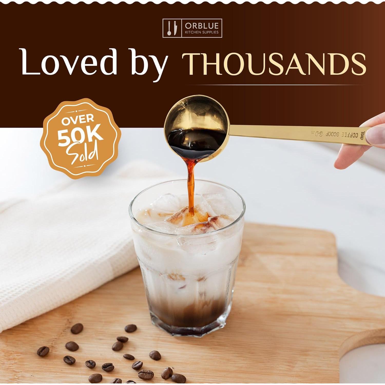 Juego de Cucharas Medidoras de Café Orblue - Acero Inoxidable - 15ml y 30ml