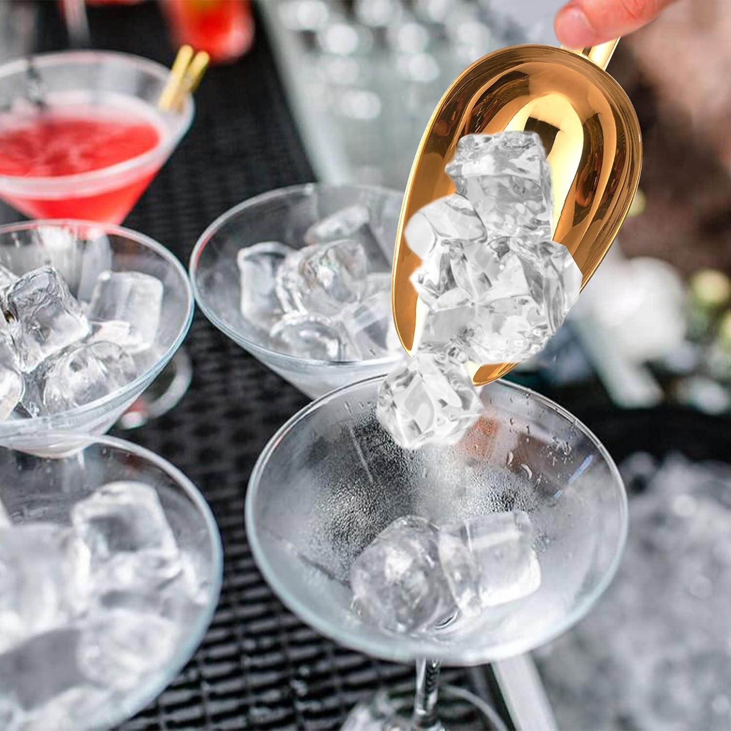 Juego de cucharas pequeñas doradas TeamFar de acero inoxidable 2 Pcs