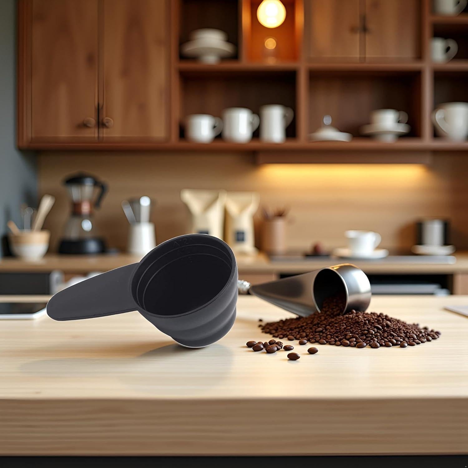 Cuchara Medidora de Plástico Negro Htppzjr para Café y Té