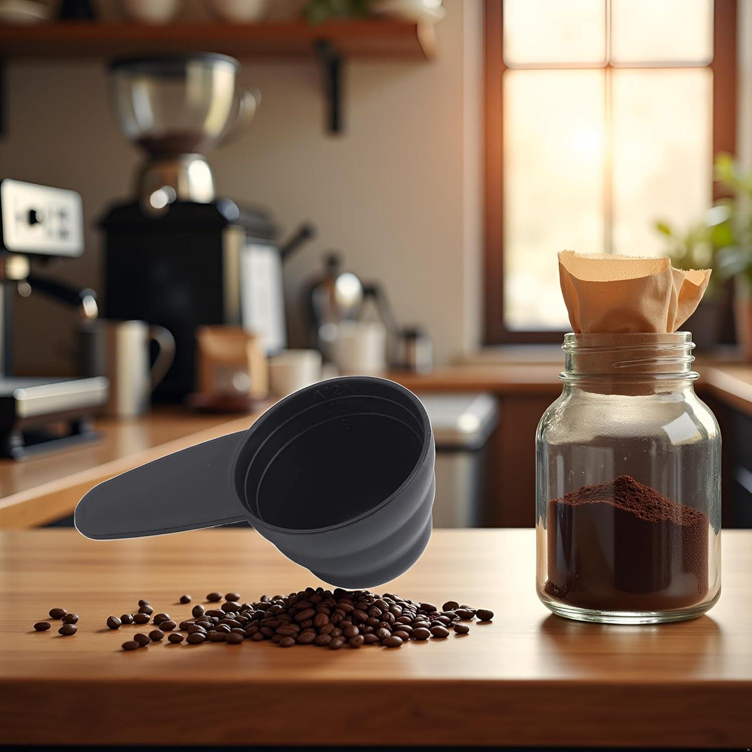 Cuchara Medidora de Plástico Negro Htppzjr para Café y Té