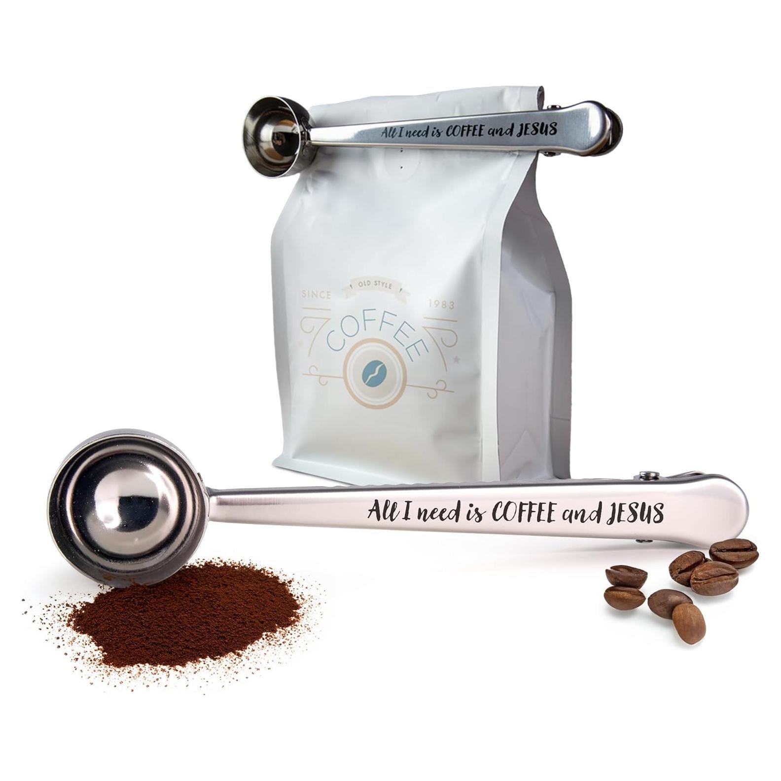 Cucharón de Café con Clip Logos Trading Post - Acero Inoxidable