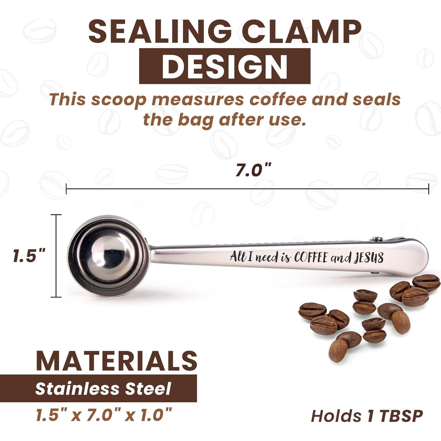 Cucharón de Café con Clip Logos Trading Post - Acero Inoxidable