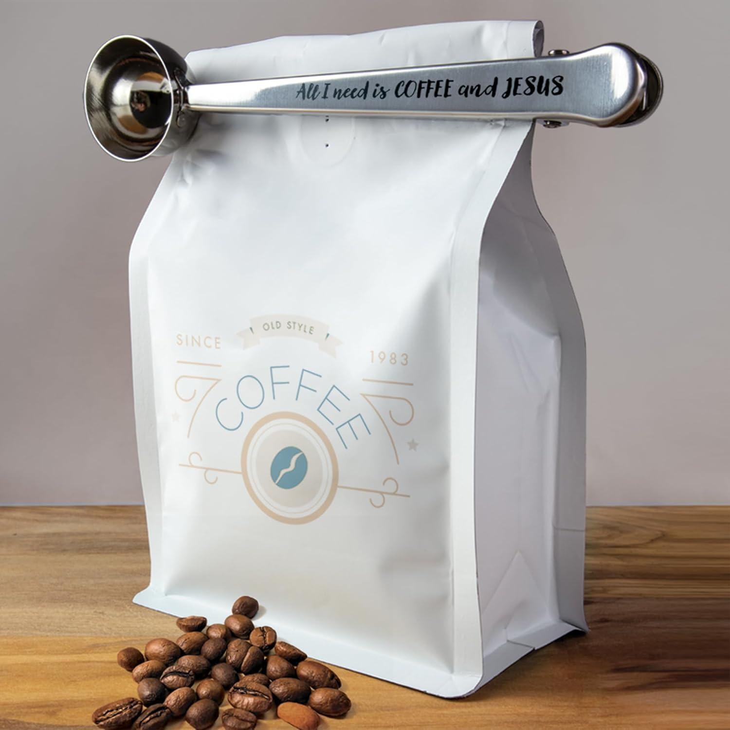 Cucharón de Café con Clip Logos Trading Post - Acero Inoxidable