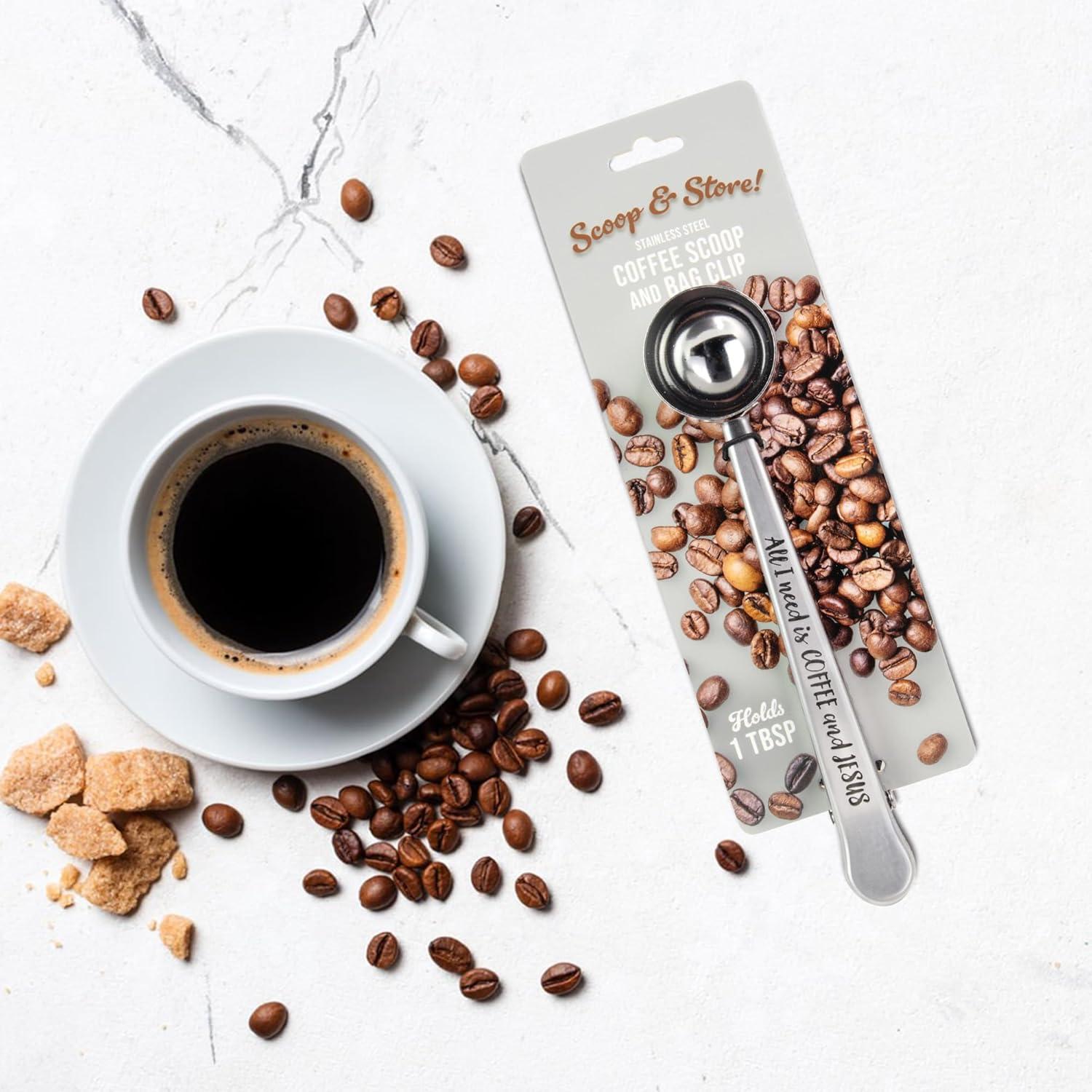 Cucharón de Café con Clip Logos Trading Post - Acero Inoxidable