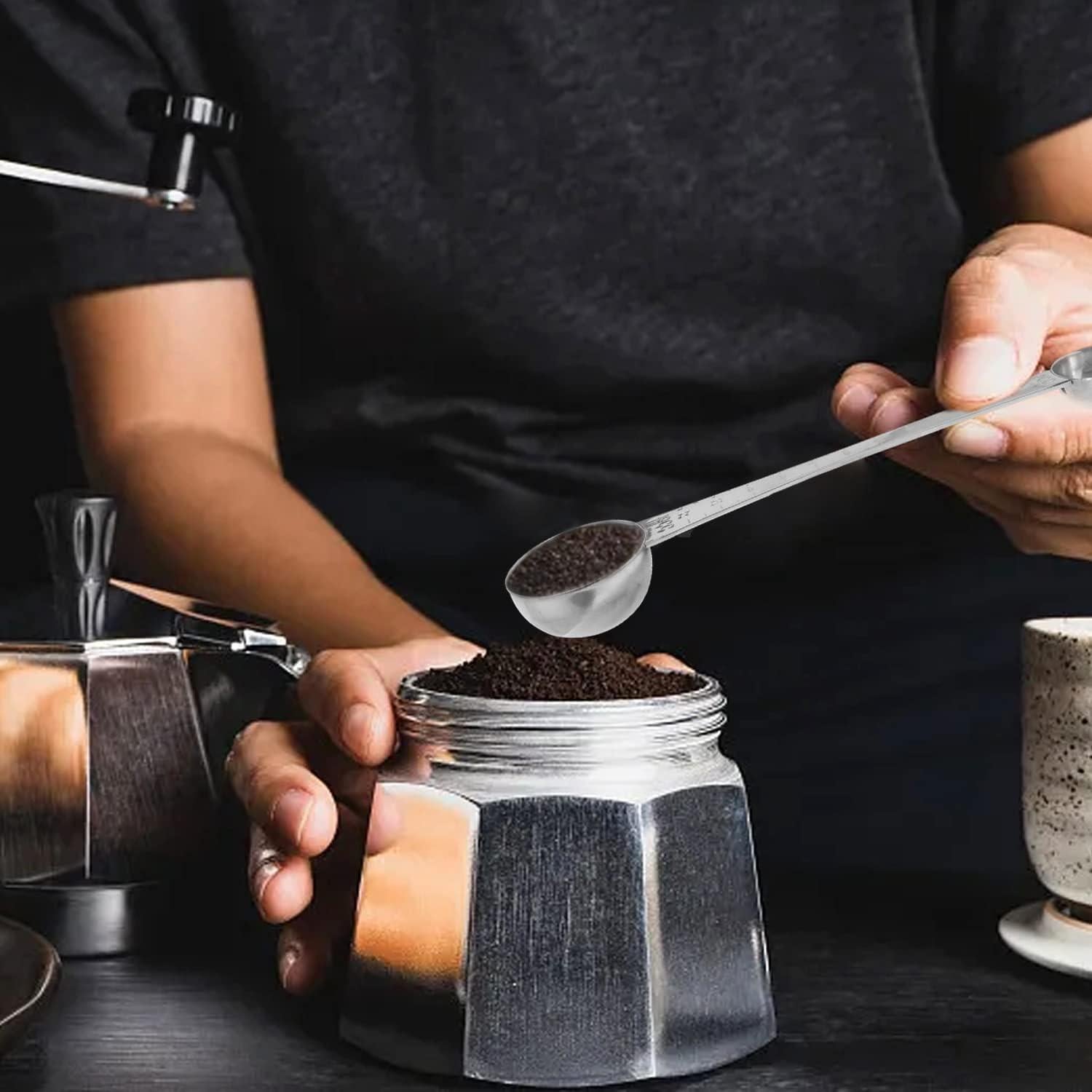 Cucharada Medidora de Acero Inoxidable Honbay Doble Cabeza 5ml y 15ml