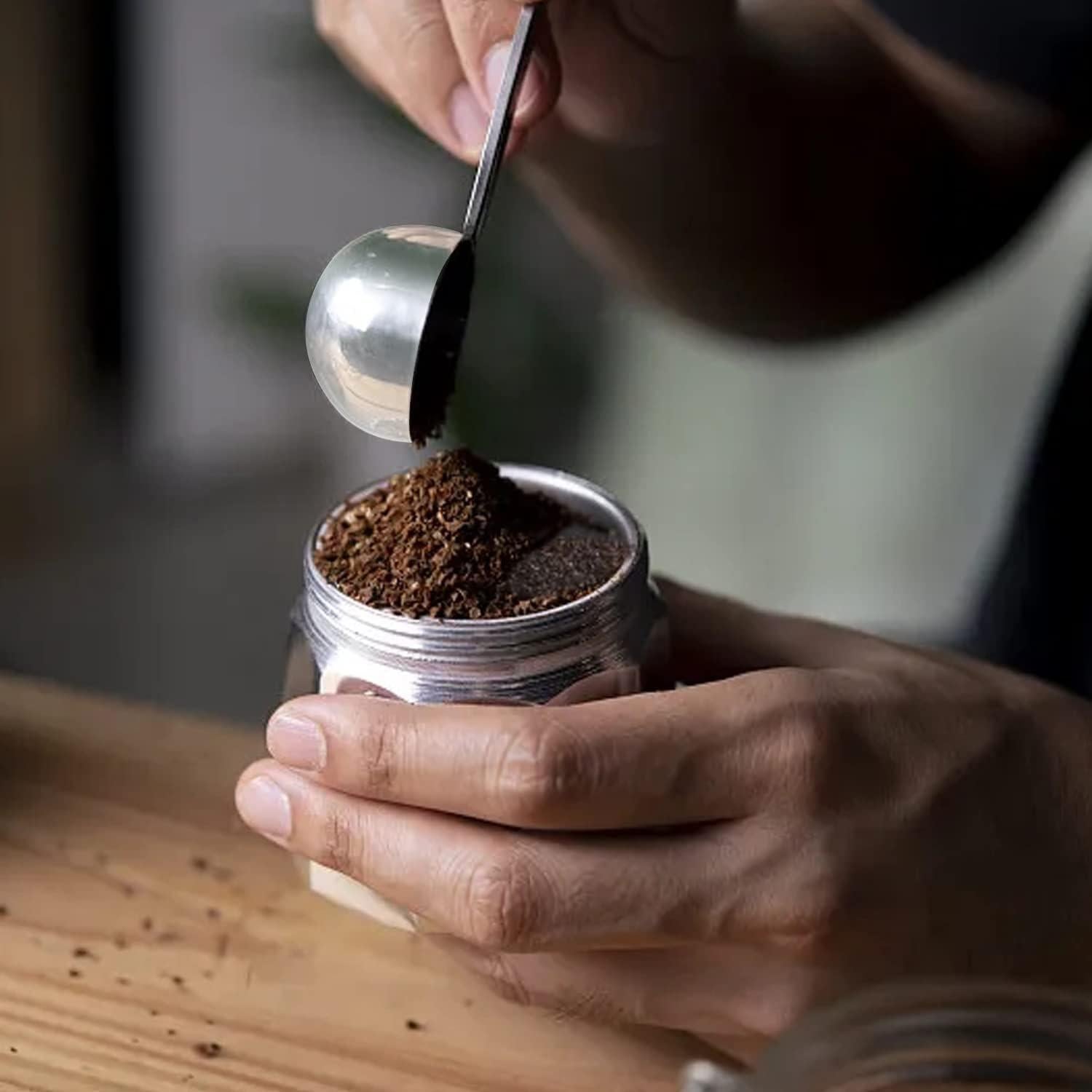 Cucharada Medidora de Acero Inoxidable Honbay Doble Cabeza 5ml y 15ml