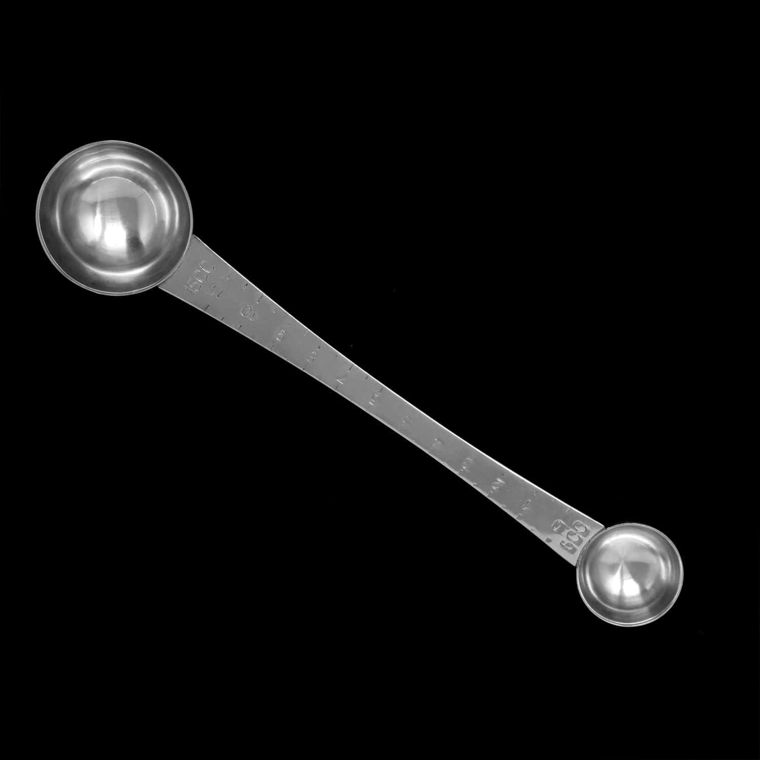 Cucharada Medidora de Acero Inoxidable Honbay Doble Cabeza 5ml y 15ml