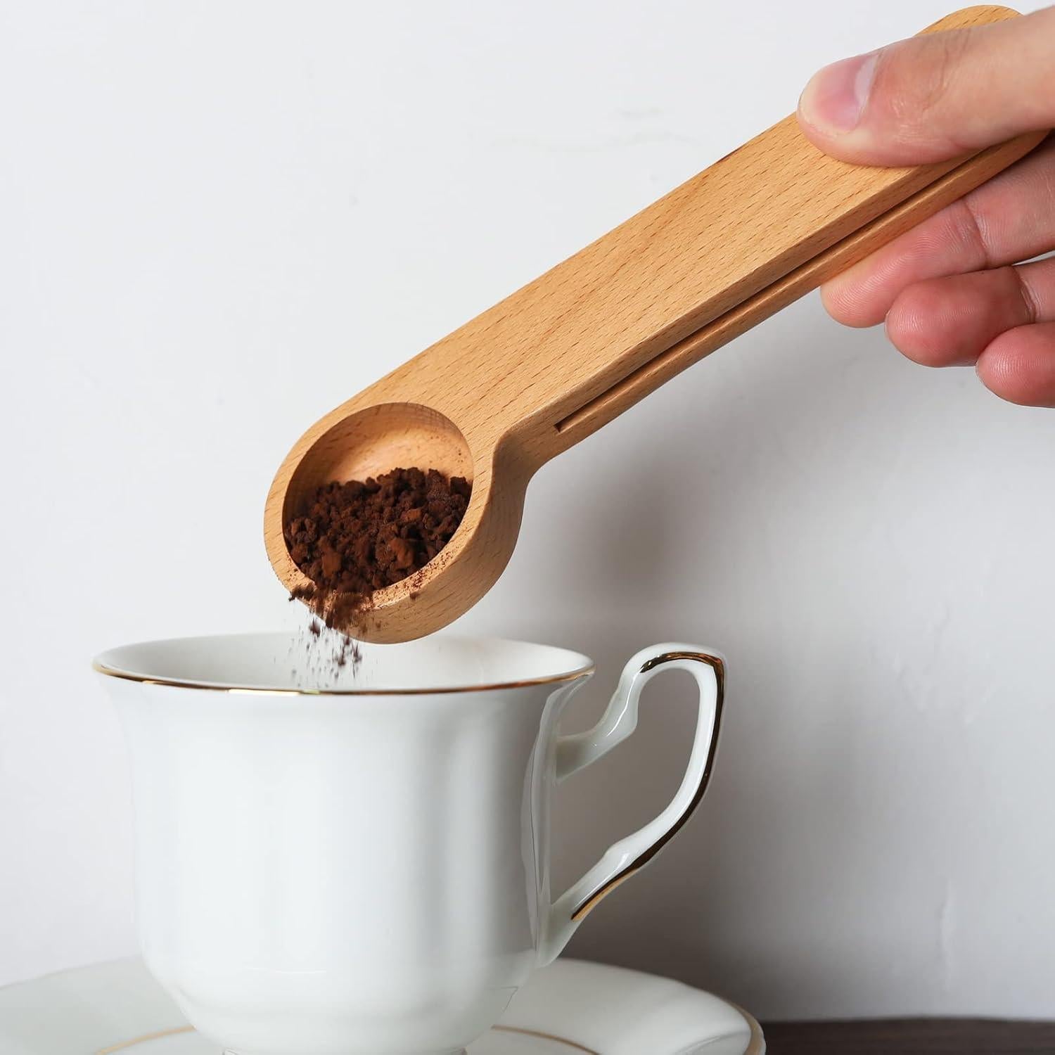 Juego de 4 Cucharas Medidoras de Madera DROENTIL 16 cm