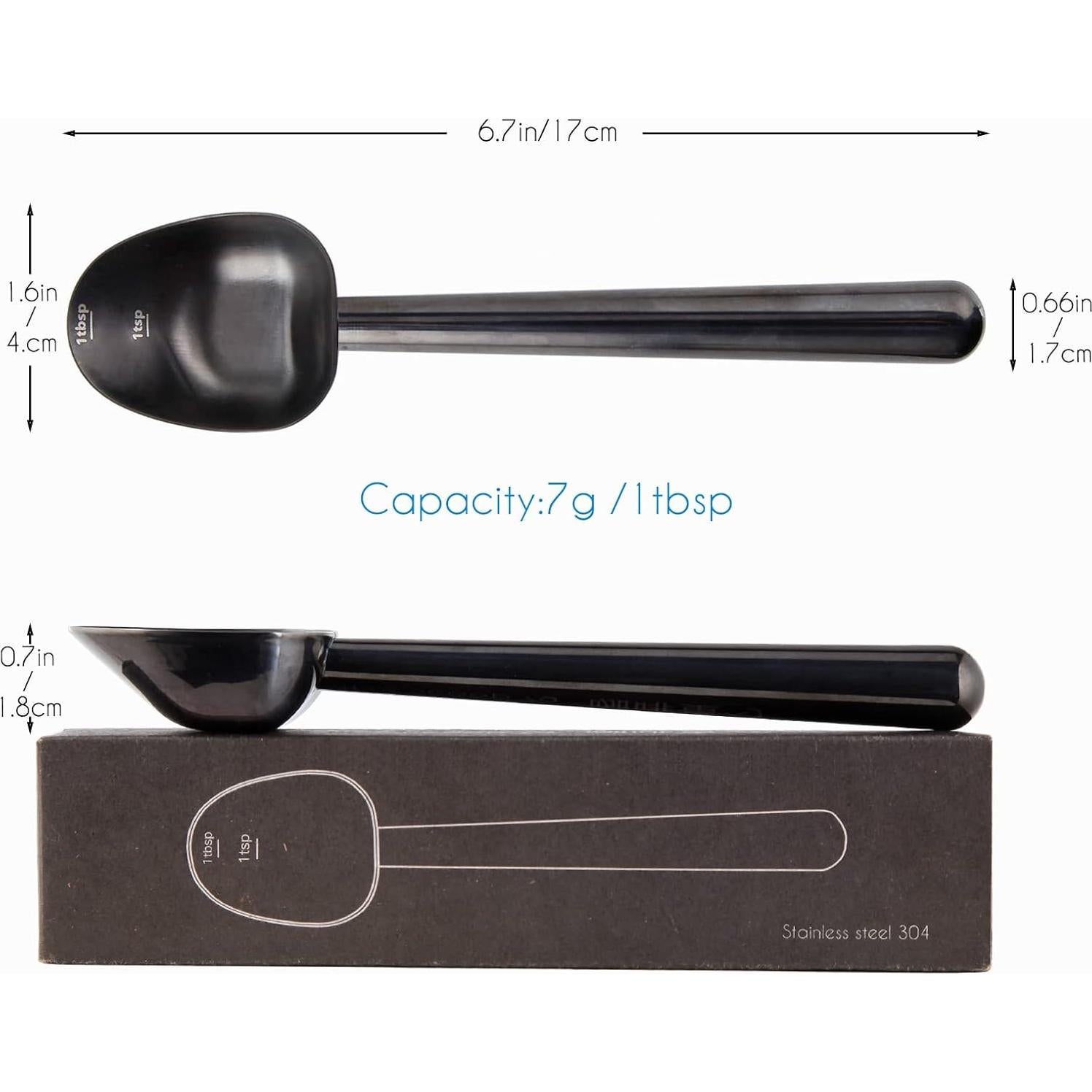 Cuchara Medidora de Café Easyworkz 7g Acero Inoxidable Negro