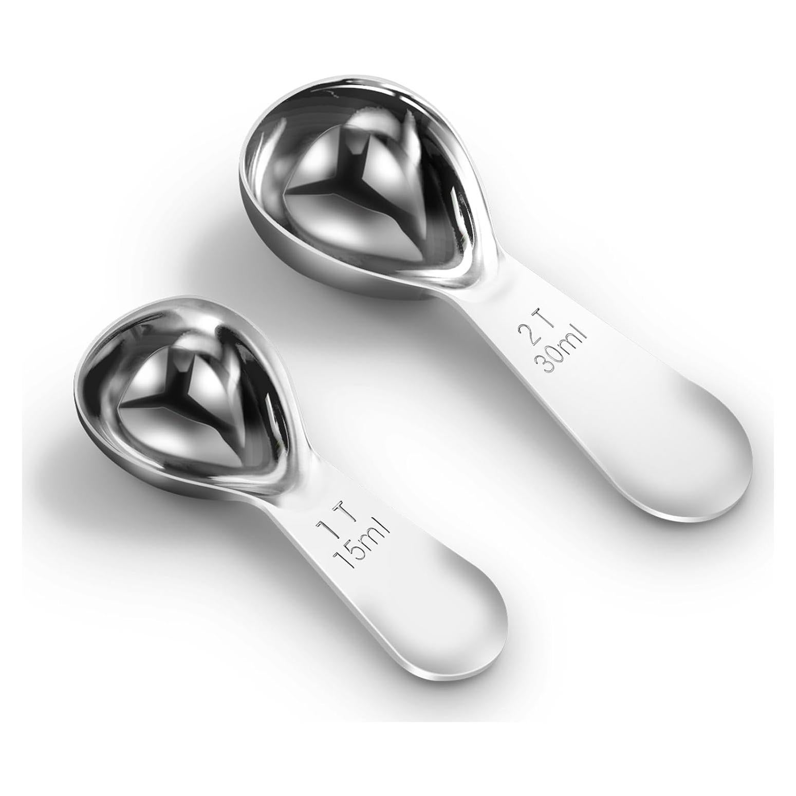 Juego de cucharas medidoras Quazake 1 y 2 cucharadas acero inoxidable