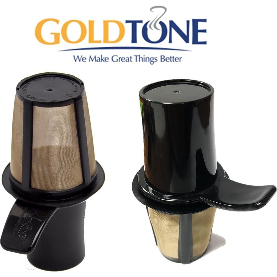 Cucharada y Prensador Reutilizable GoldTone 2-en-1 para Café