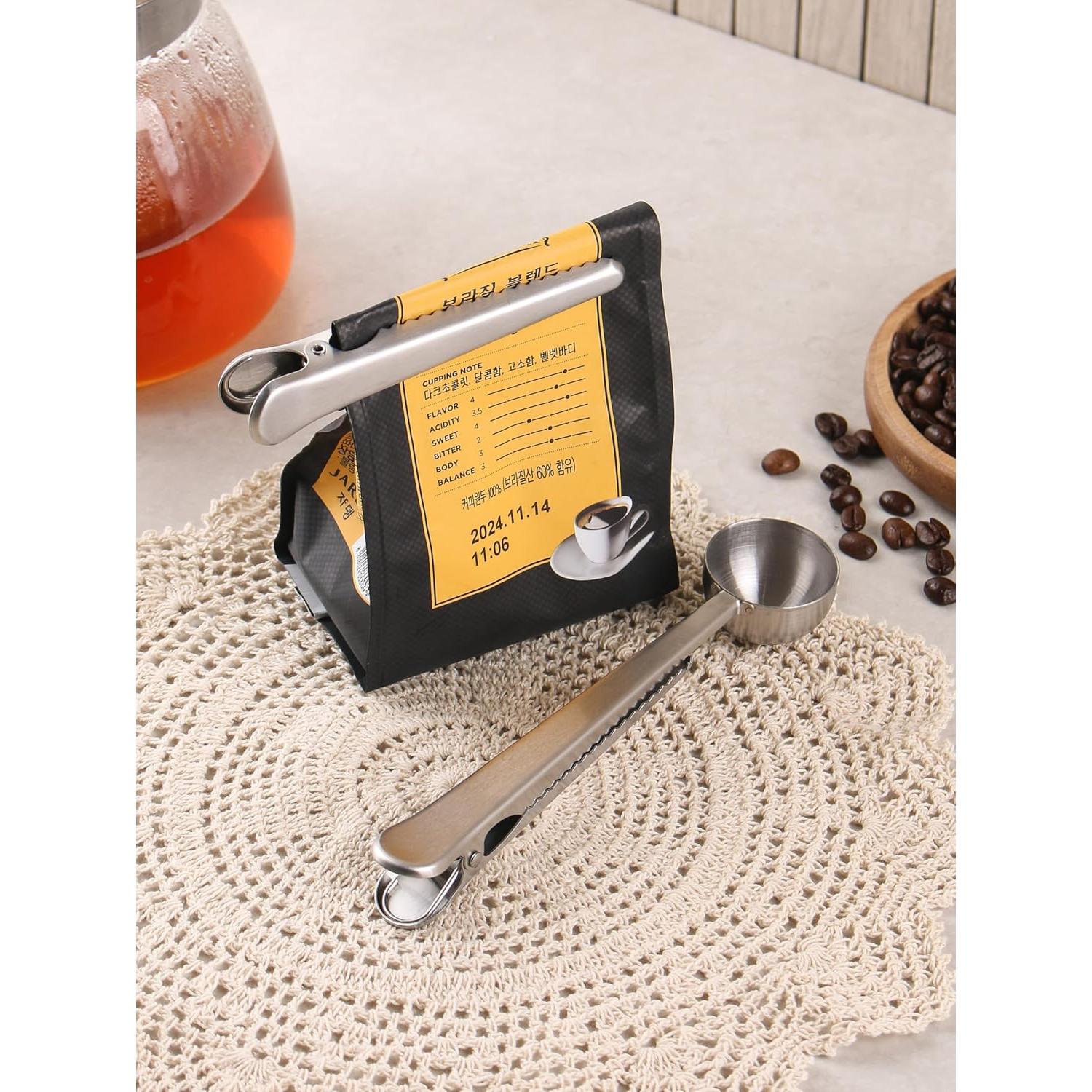 Juego de Clip y Cucharada Medidora Acero Inoxidable Atematem