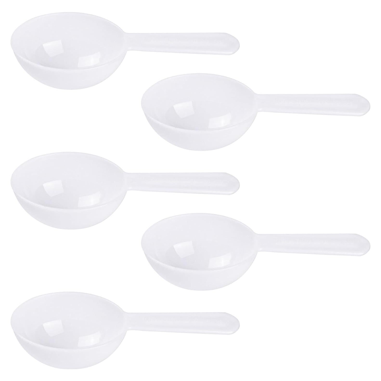 Cucharas Medidoras de Plástico AUEAR - Paquete de 5 Blancas