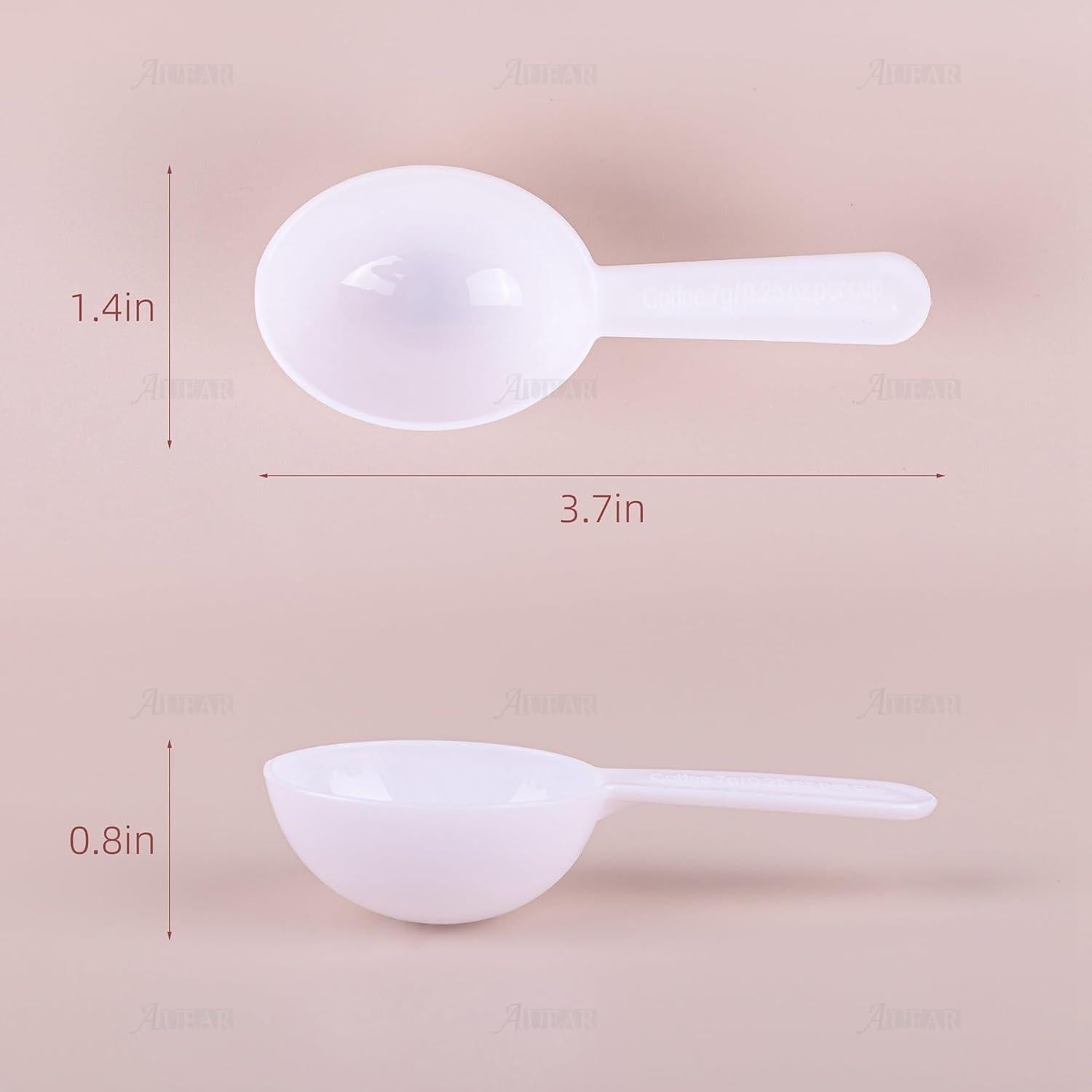 Cucharas Medidoras de Plástico AUEAR - Paquete de 5 Blancas