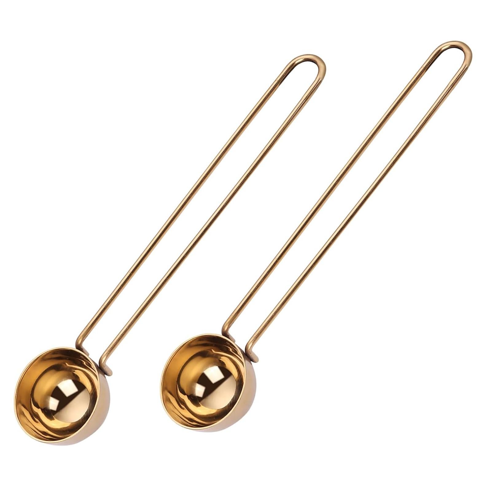 Cucharas Medidoras de Café 15ml Mafier Acero Inoxidable Dorado