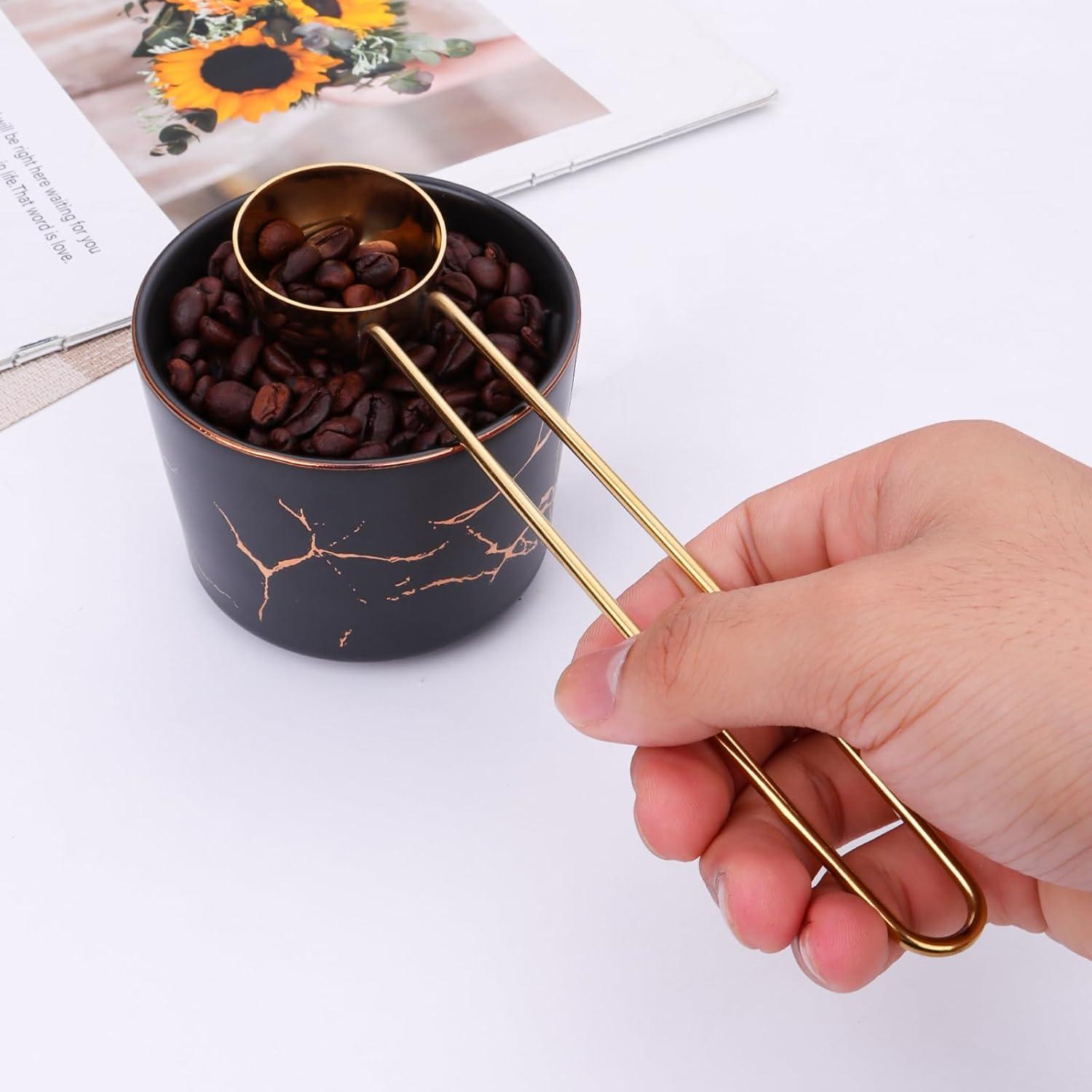 Cucharas Medidoras de Café 15ml Mafier Acero Inoxidable Dorado