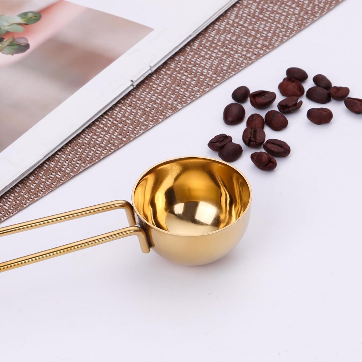 Cucharas Medidoras de Café 15ml Mafier Acero Inoxidable Dorado