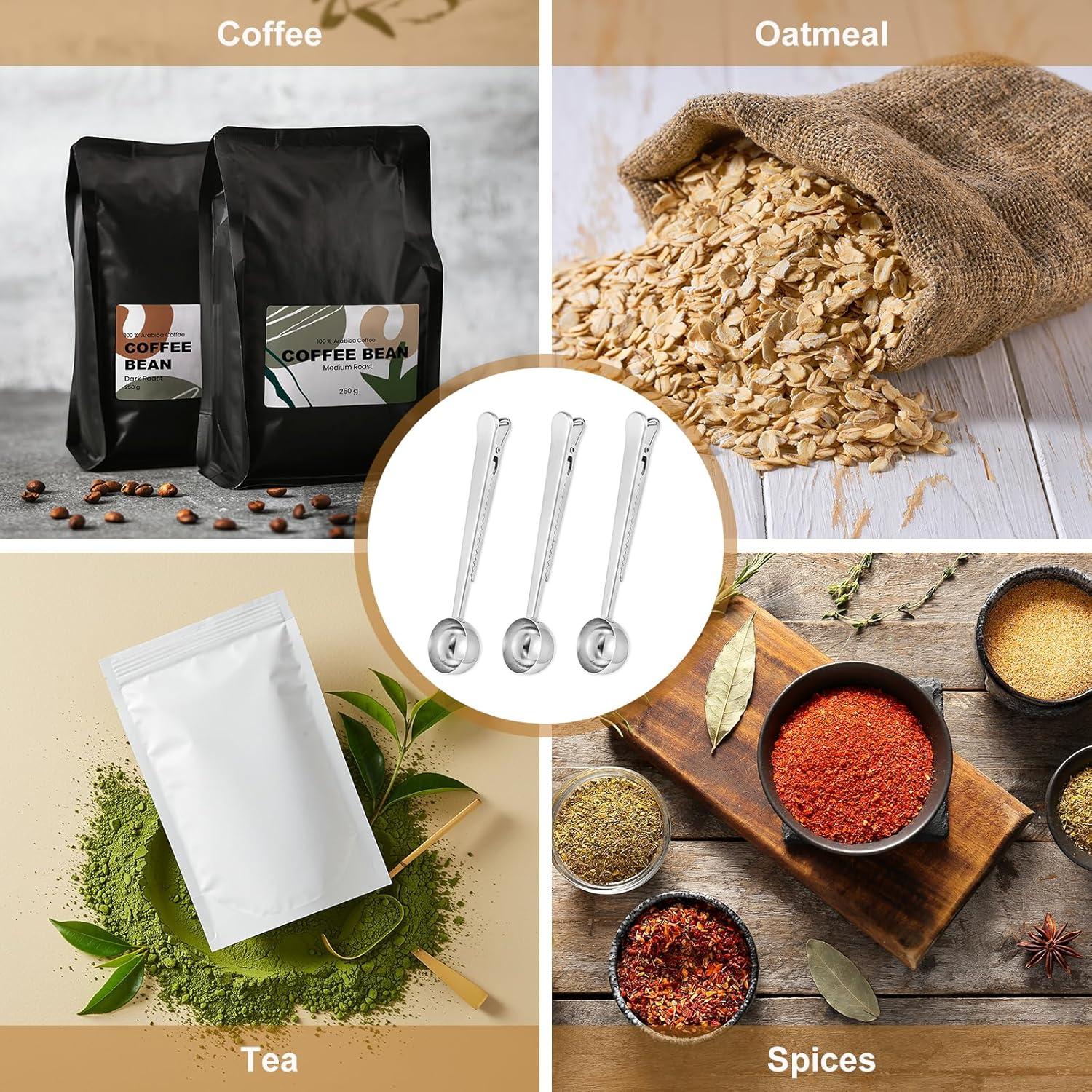 Cuchara de Café con Clip uxcell de Acero Inoxidable 17.5cm