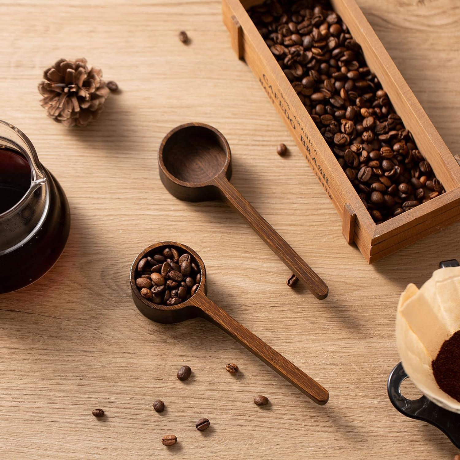 Cucharón de Café de Bambú FLYPOKER 10g 2 Piezas Marrón