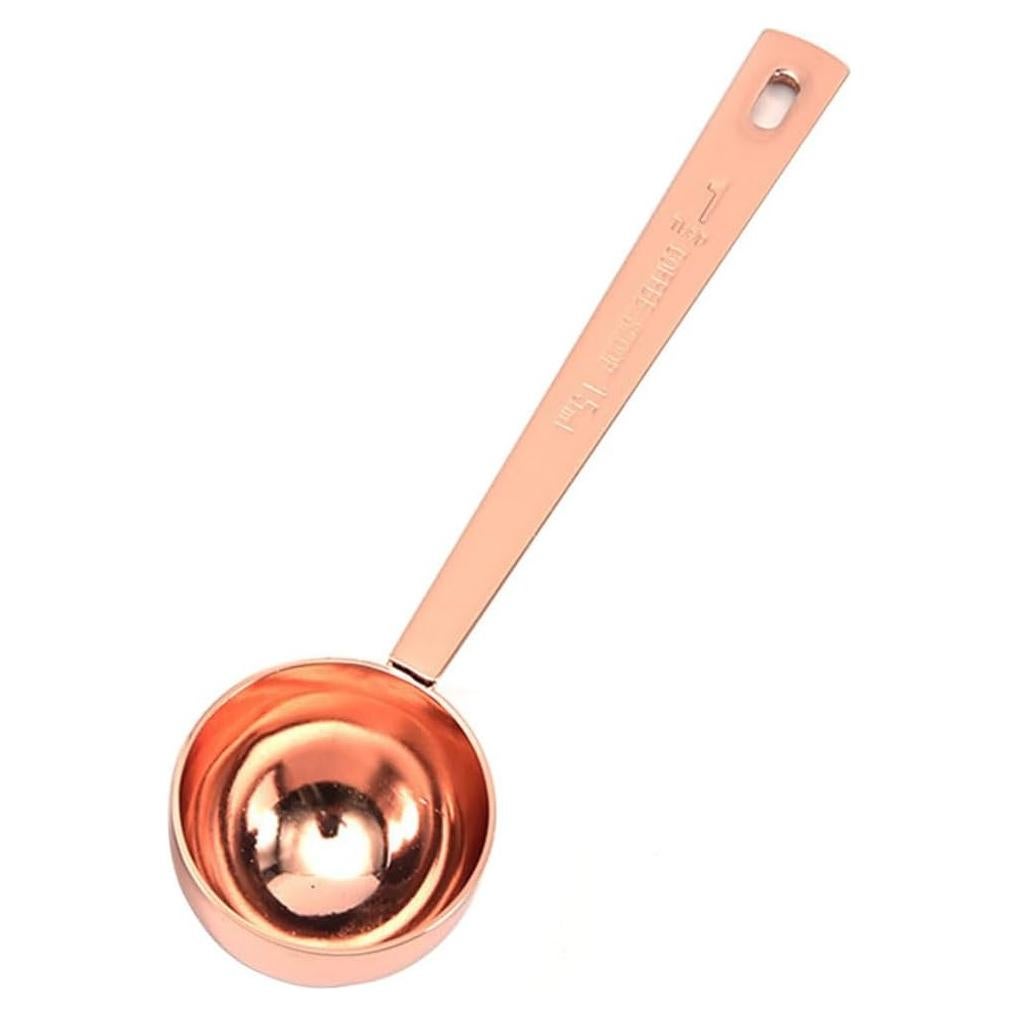 Cucharón de Café CISHNOU Dorado Rosa 15 ML Acero Inoxidable