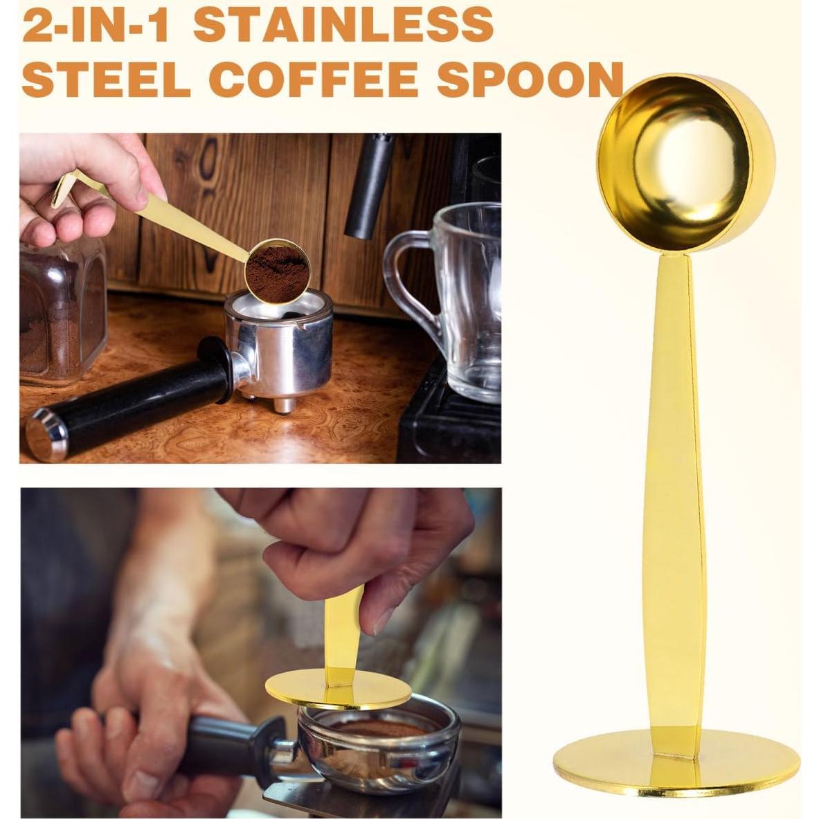 Cuchara Medidora de Café 2-en-1 Kichvoe 14.7 cm Acero Inoxidable