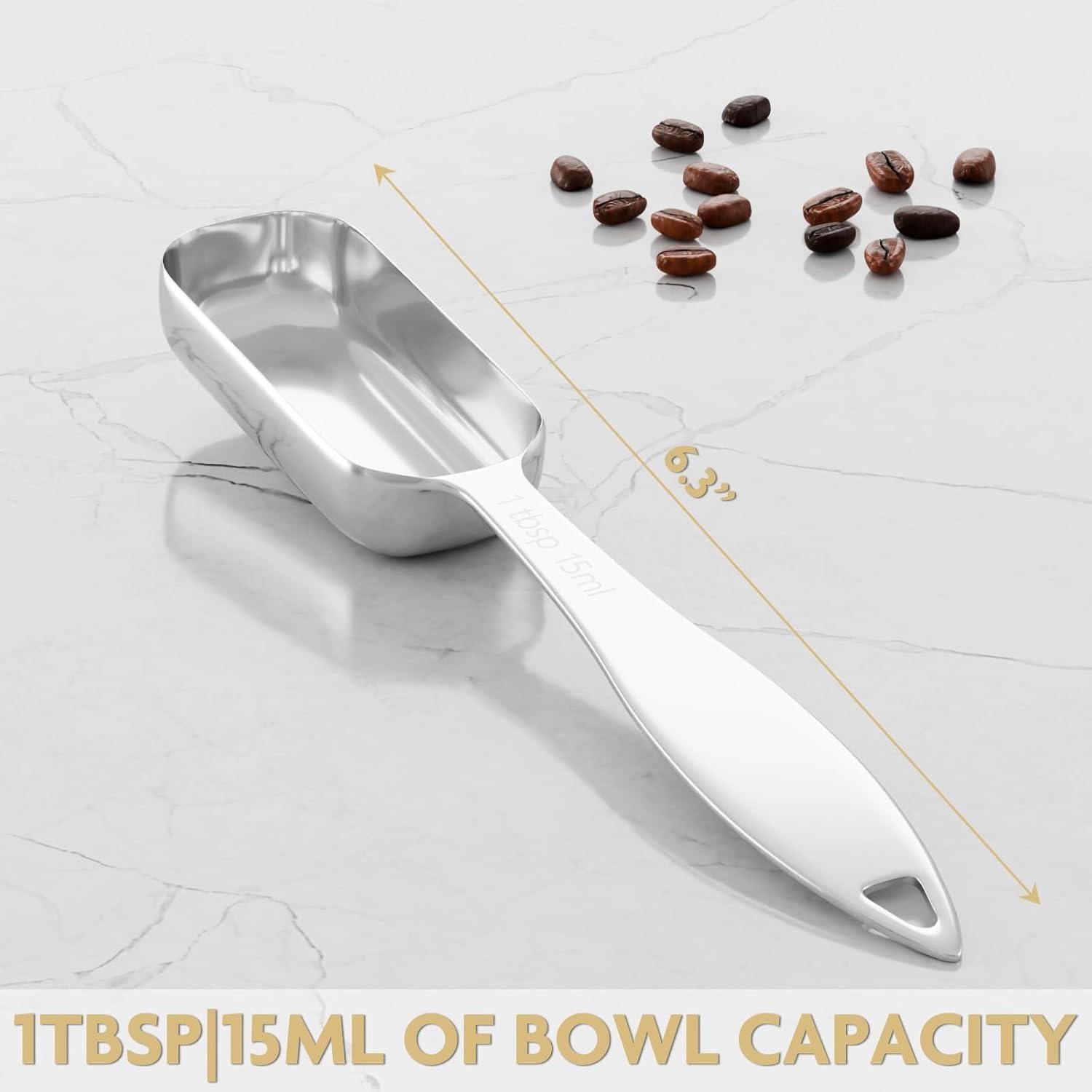 Cucharas Medidoras de Acero Inoxidable TREMENDRY 2PCS 15ml