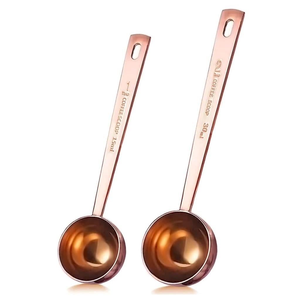 Cucharas Medidoras de Café Yepcloud Oro Rosa 1 y 2 Cucharadas