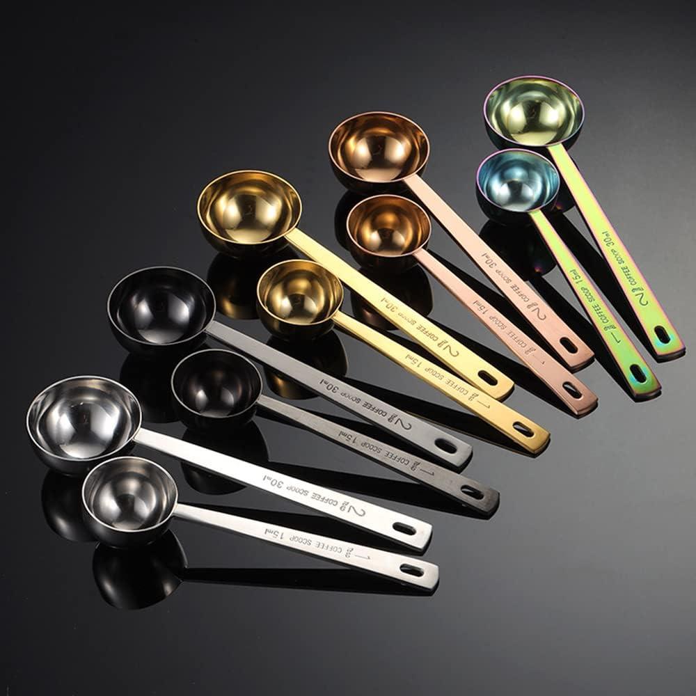 Cucharas Medidoras de Café Yepcloud Oro Rosa 1 y 2 Cucharadas