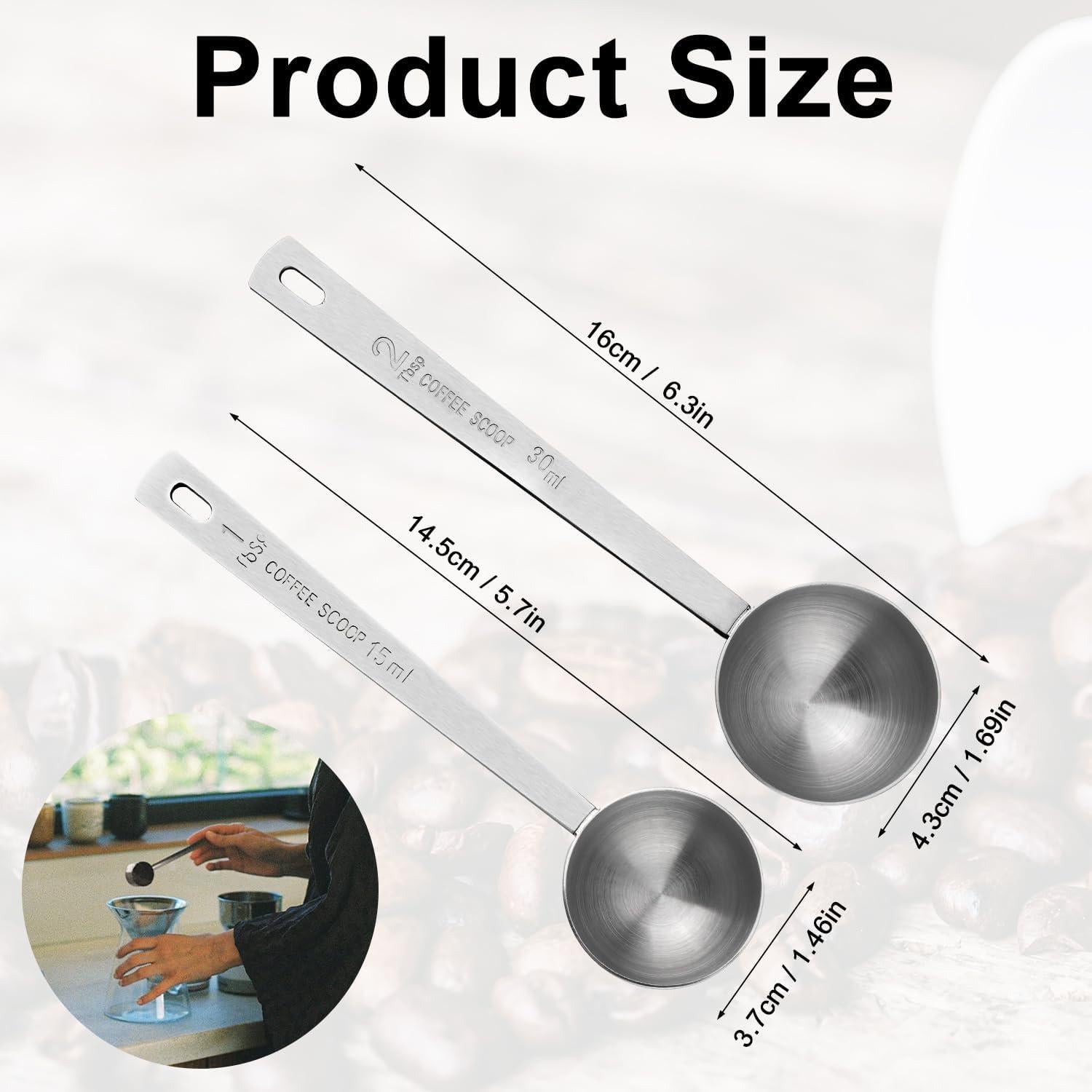 Cucharas Medidoras de Acero Inoxidable Gosknor 15ml y 30ml