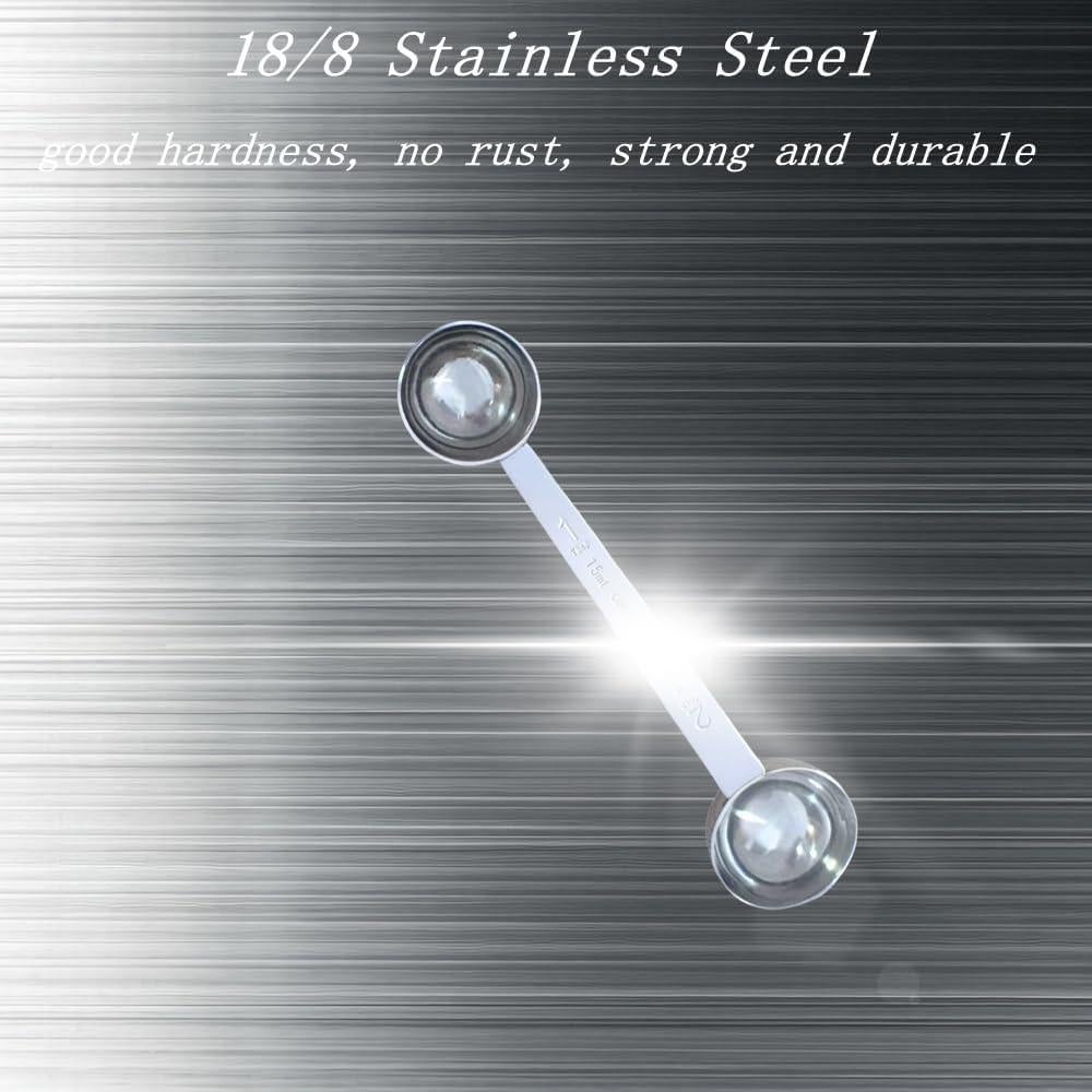 Cucharón de Acero Inoxidable CoaGu 15ml y 30ml con Mango Largo