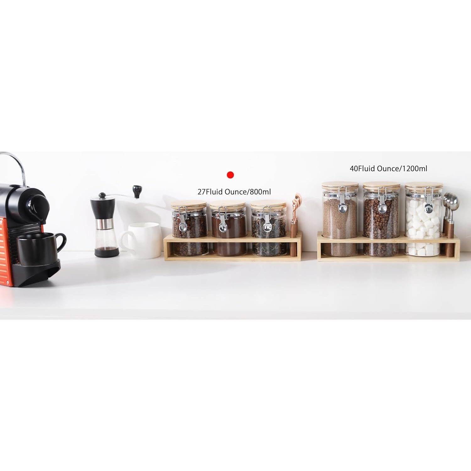 Set 3 Tarros de Vidrio Hermético KKC 800 ml con Cucharas