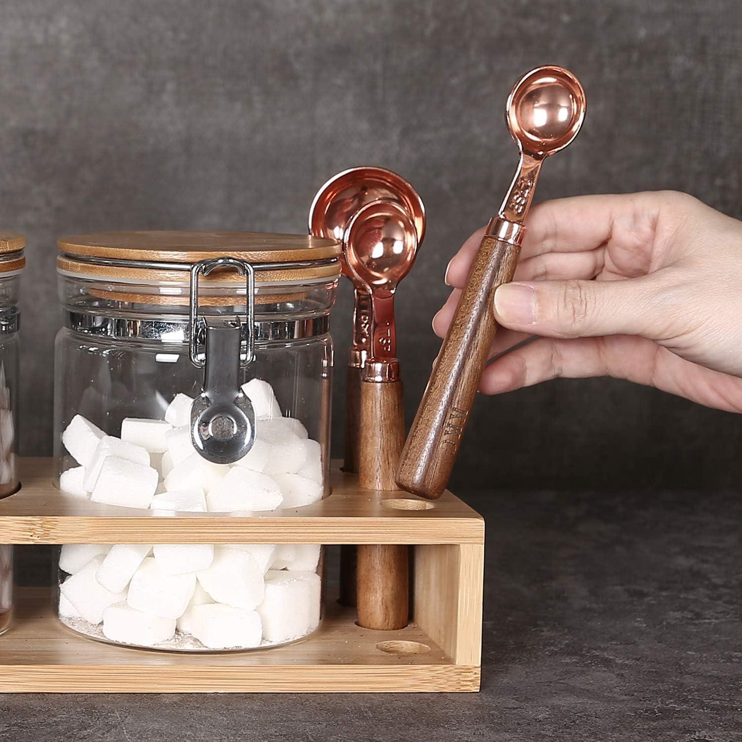 Set 3 Tarros de Vidrio Hermético KKC 800 ml con Cucharas