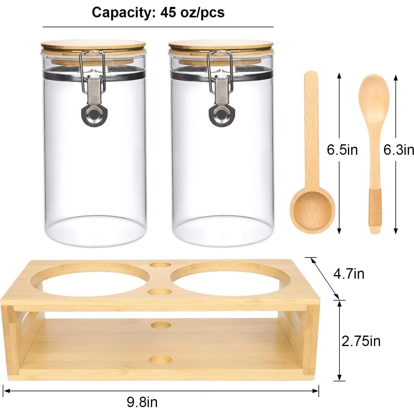 Tarros de Almacenamiento de Café Stahala 2x45oz Vidrio Hermético
