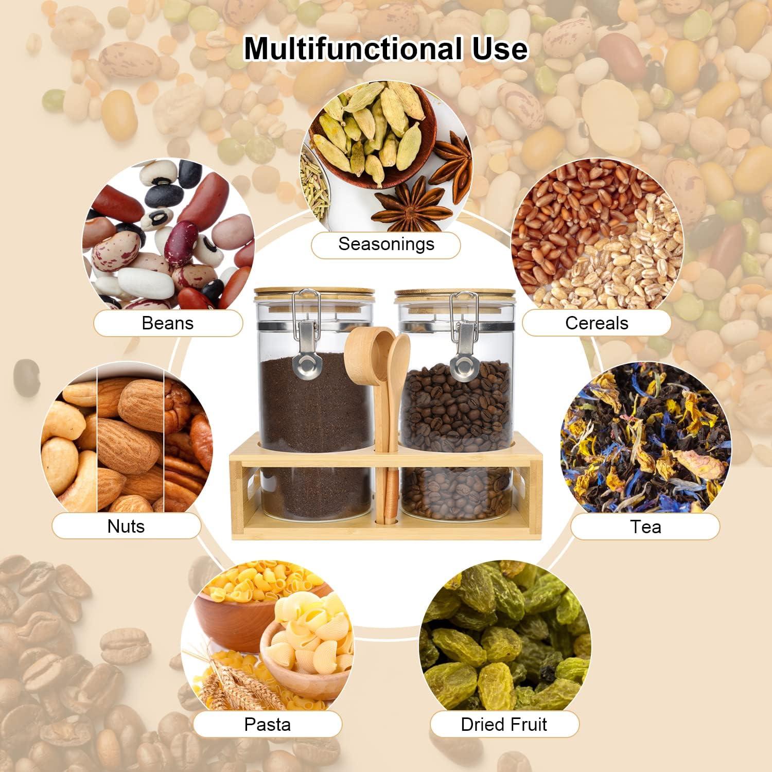 Tarros de Almacenamiento de Café Stahala 2x45oz Vidrio Hermético